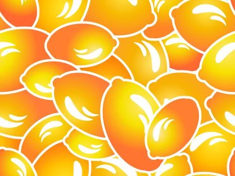 Gradient lemons in 3d style seamless pattern. Lemons with reflection of lig.. Stock-Illustration