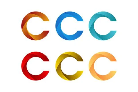 Gradient Letter C Logo Set Illustrazione stock