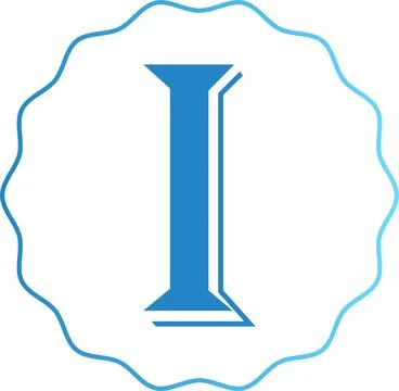 Gradient Letter I Vector Design Isolated on White Background Stock Illustration