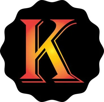 Gradient Letter K Vector | Modern Alphabet Design on Transparent Background Stock Illustration