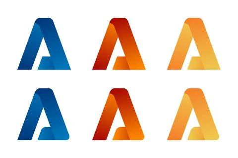 Gradient Letter A Logo Set Stock Illustration