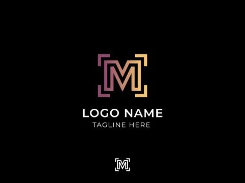 Gradient letter M focus logo Stock Illustration