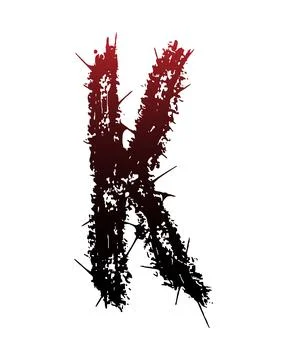 Gradient letter with spines isolated on white background. Stock Illustration