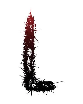 Gradient letter with spines isolated on white background. Stock Illustration