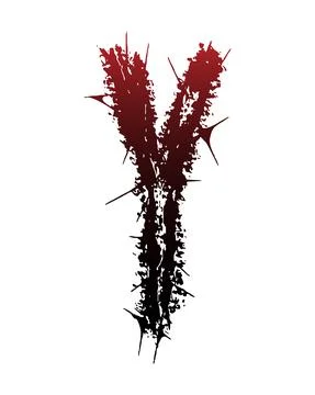 Gradient letter with spines isolated on white background. Stock Illustration