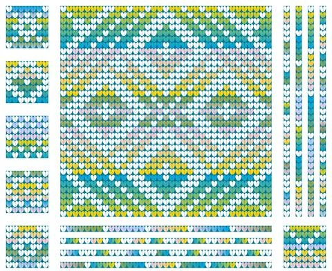 Gradient Light Colors Christmas knitting pattern イラスト素材