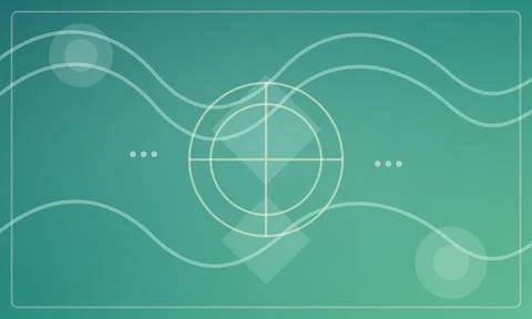 Gradient light pattern with circular and wavy elements on teal background Stock Illustration