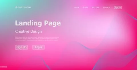 Gradient light web template landing page digital website landing page design  Stock Illustration