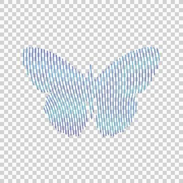 Gradient line art style butterfly character graphic Illustrazione stock
