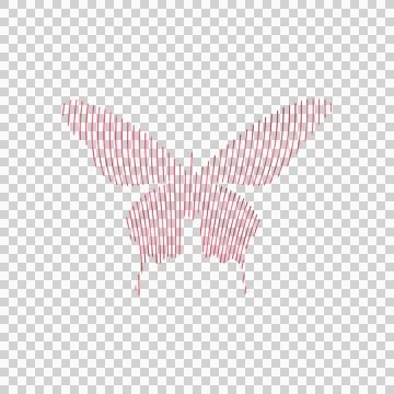 Gradient line art style butterfly character design Illustrazione stock