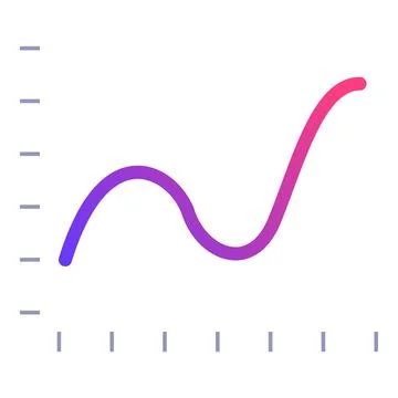 Gradient line chart showing market volatility and growth Stock Illustration