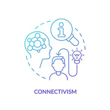 Gradient line icon connectivism concept 스톡 일러스트