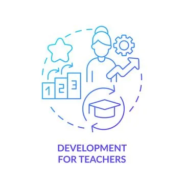 Gradient line icon development for teachers concept Stock Illustration