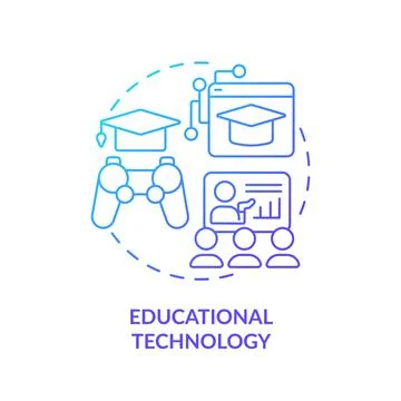 Gradient line icon educational technology concept Illustrazione stock