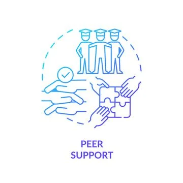 Gradient line icon peer support concept Stock Illustration