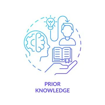 Gradient line icon prior knowledge concept 스톡 일러스트