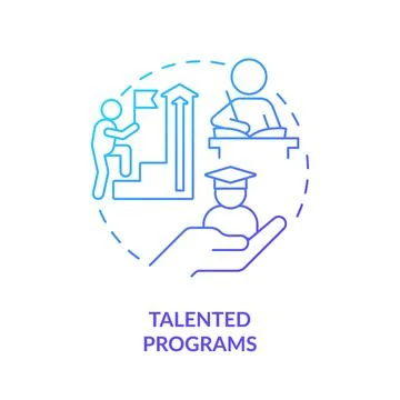 Gradient line icon talented programs concept 스톡 일러스트