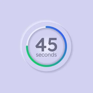 Gradient line neumorphism circular countdown seconds Illustrazione stock