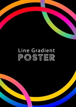 Gradient Line Poster Template. Colorful Modern Style Design in the Circle Stock Illustration