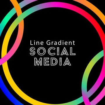 Gradient Line Social Media Template. Colorful Modern Style Design in the Circ Stock Illustration