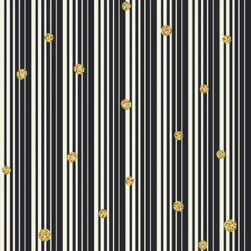 Gradient lines and golden dots seamless pattern Stock Illustration