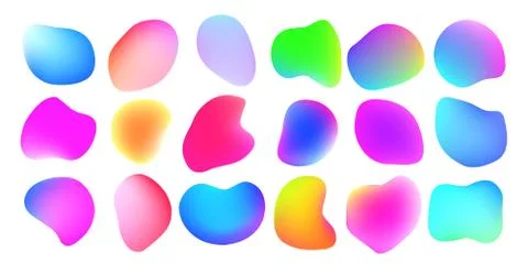 Gradient liquid color abstract fluid shapes. Vector color paint background wi Illustrazione stock