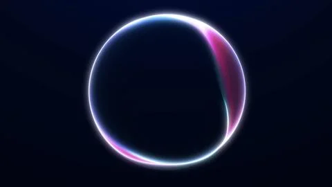 Gradient liquid sphere glowing with pink, blue, and green tones, forming a .. Stock Illustration