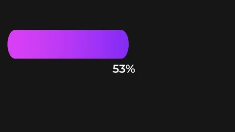 Gradient loading bar smoothly progressing across clean black background Stock Footage 307645445