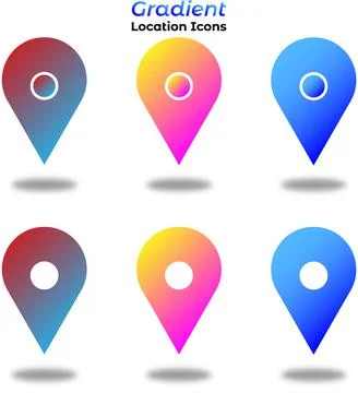 Gradient Location Icons elements Stock Illustration