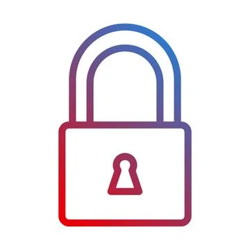 Gradient Lock Icon Symbol Data Security Privacy Safe Stock Illustration