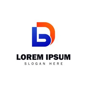 Gradient logo design template initial letter bd Stock Illustration