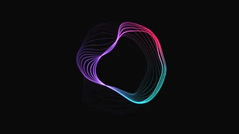 Gradient loop animation background in 4k with Turbulent wave lines background. Stock Footage 282880878