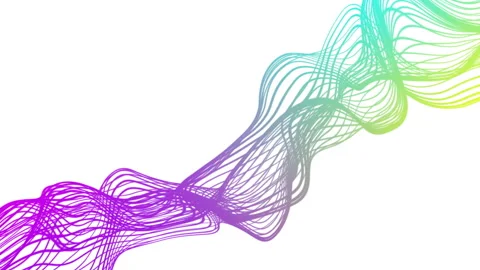 Gradient loop animation background in 4k with Turbulent wave lines background. Stock Footage 282880943