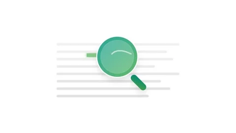 Gradient Magnifying Glass Icon Scanning Document Lines with Teal and Green .. Видео 346130947