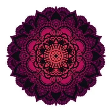 Gradient mandala. Circle ethnic ornament. Hand drawn traditional indian round Stock Illustration