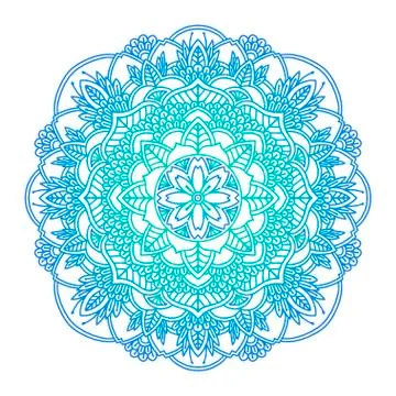Gradient mandala. Circle ethnic ornament. Hand drawn traditional indian round Stock Illustration