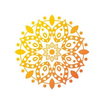 Gradient mandala for henna, tattoo or decoration oriental Stock Illustration