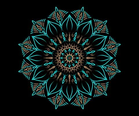 Gradient mandala illustration on dark background Stock Illustration