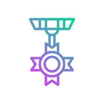 Gradient Medal Icon Vector Symbol Illustration Stock Illustration