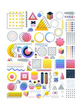Gradient Memphis Objects Set Illustrazione stock