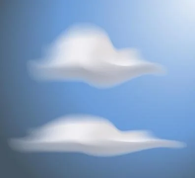 Gradient mesh clouds with blue sky banner Stock Illustration
