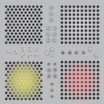 Gradient metal holes background Stock Illustration