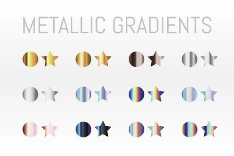 Gradient metallic shiny wallpaper element vector background. colorful mesh Stock Illustration