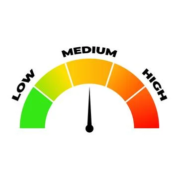 Gradient Meter Gauge Indicating Low Level Measurement with Colorful Perform.. Stockillustratie