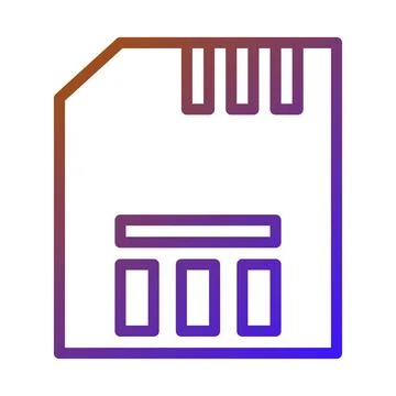 Gradient Micro SD Card Icon Vector Illustration 스톡 일러스트