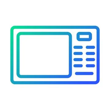 Gradient Microwave Oven Icon Isolated on White Stock Illustration