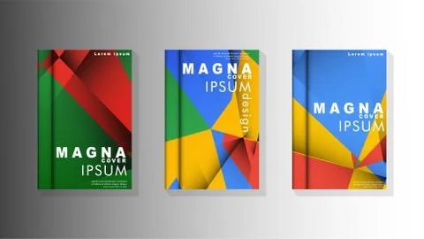 Gradient minimal geometric pattern. the design of the triangle cover backgrou 库存插图