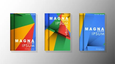 Gradient minimal geometric pattern. the design of the triangle cover backgrou 库存插图