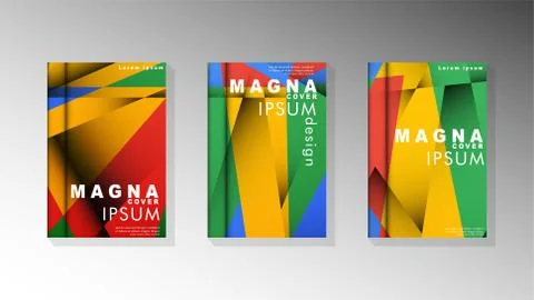 Gradient minimal geometric pattern. the design of the triangle cover backgrou 库存插图