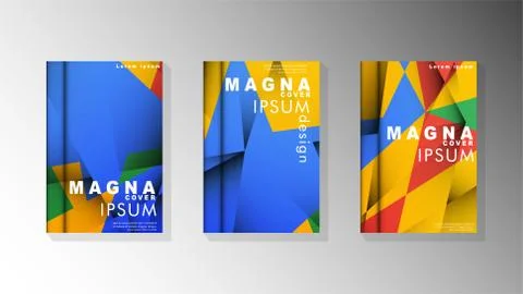 Gradient minimal geometric pattern. the design of the triangle cover backgrou 库存插图